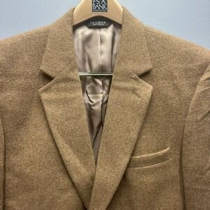 Jos A Bank Executive 44 Reg 100 % Camel Hair Blazer Jacket Men's Brown